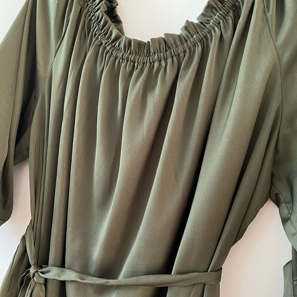 NEW - H&M Silky Dark Green Dress - Picture 2 of 8